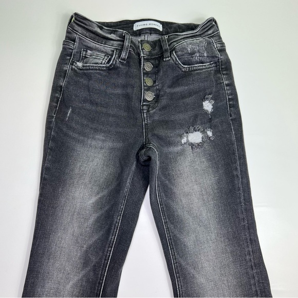 FLYING MONKEY - MID-RISE FLARE W/ EXPOSED BUTTON FLY & SLIT size 24 - Picture 4 of 10